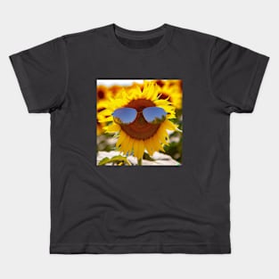 Sunflower Wearing Sunglasses Kids T-Shirt